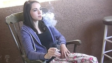 Emily Ancient hot teen girl smoking a cancer stick